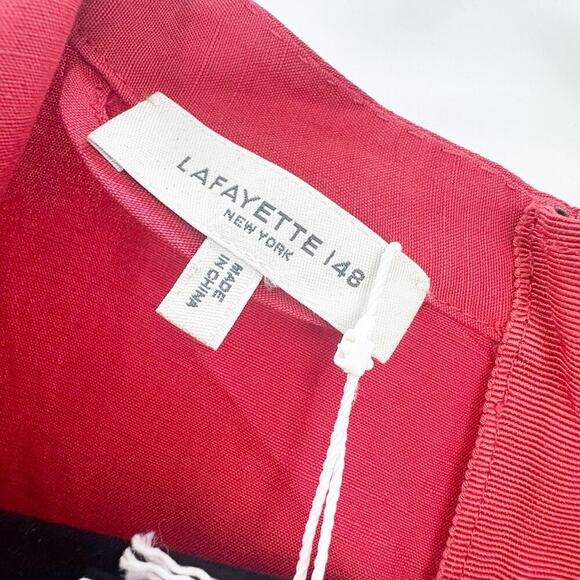 Lafayette 148 New York Raleigh Belted Silk Midi Dress in Flame Size S NWT - Picture 12 of 13